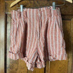 Abercrombie & Fitch Brick w/White Stripes Cuffed Shorts Large